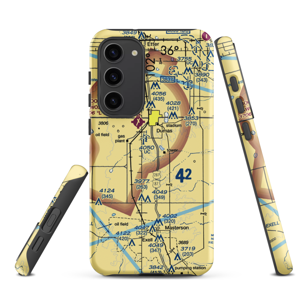 Beauchamp Airstrip (US-0160) VFR Sectional Samsung Phone Case Samsung Galaxy S23 Plus model shown