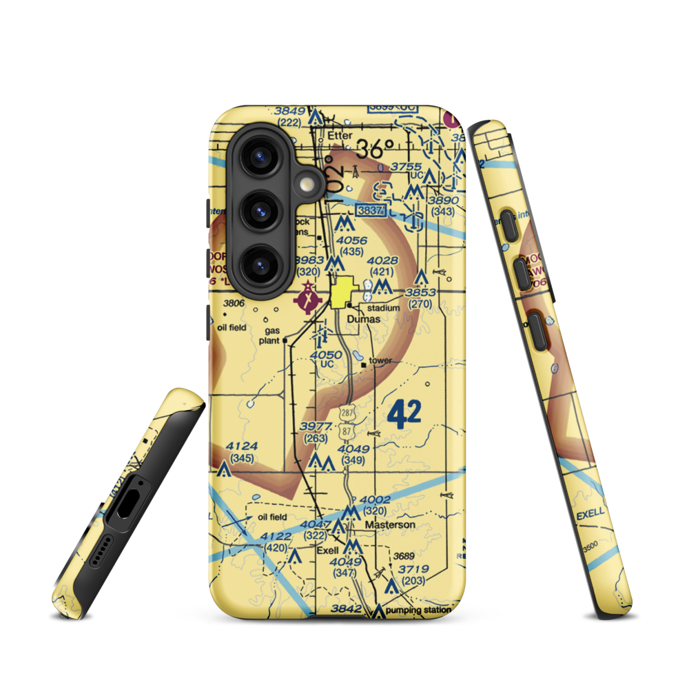 Beauchamp Airstrip (US-0160) VFR Sectional Samsung Phone Case Samsung Galaxy S24 model shown