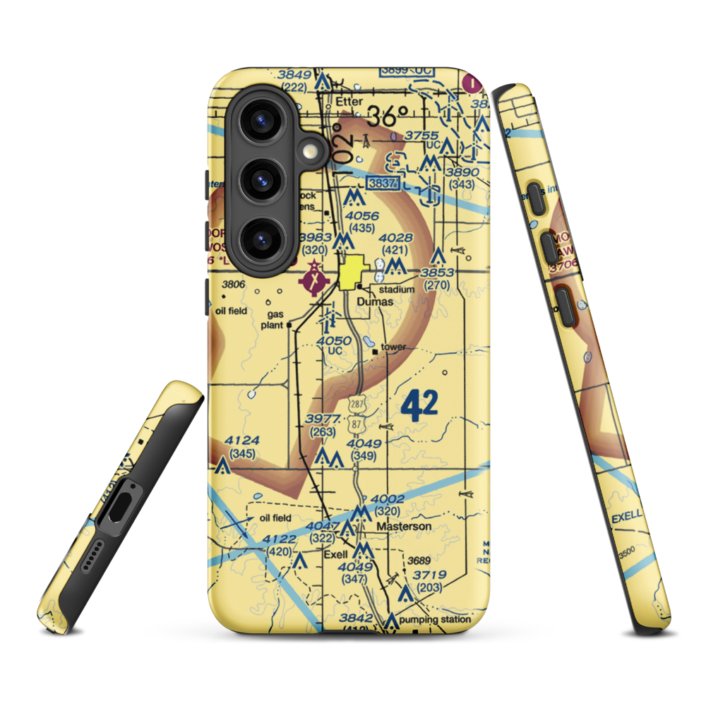 Beauchamp Airstrip (US-0160) VFR Sectional Samsung Phone Case Samsung Galaxy S24 Plus model shown