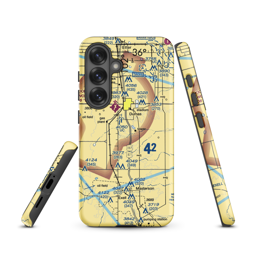 Beauchamp Airstrip (US-0160) VFR Sectional Samsung Phone Case Samsung Galaxy S25 model shown