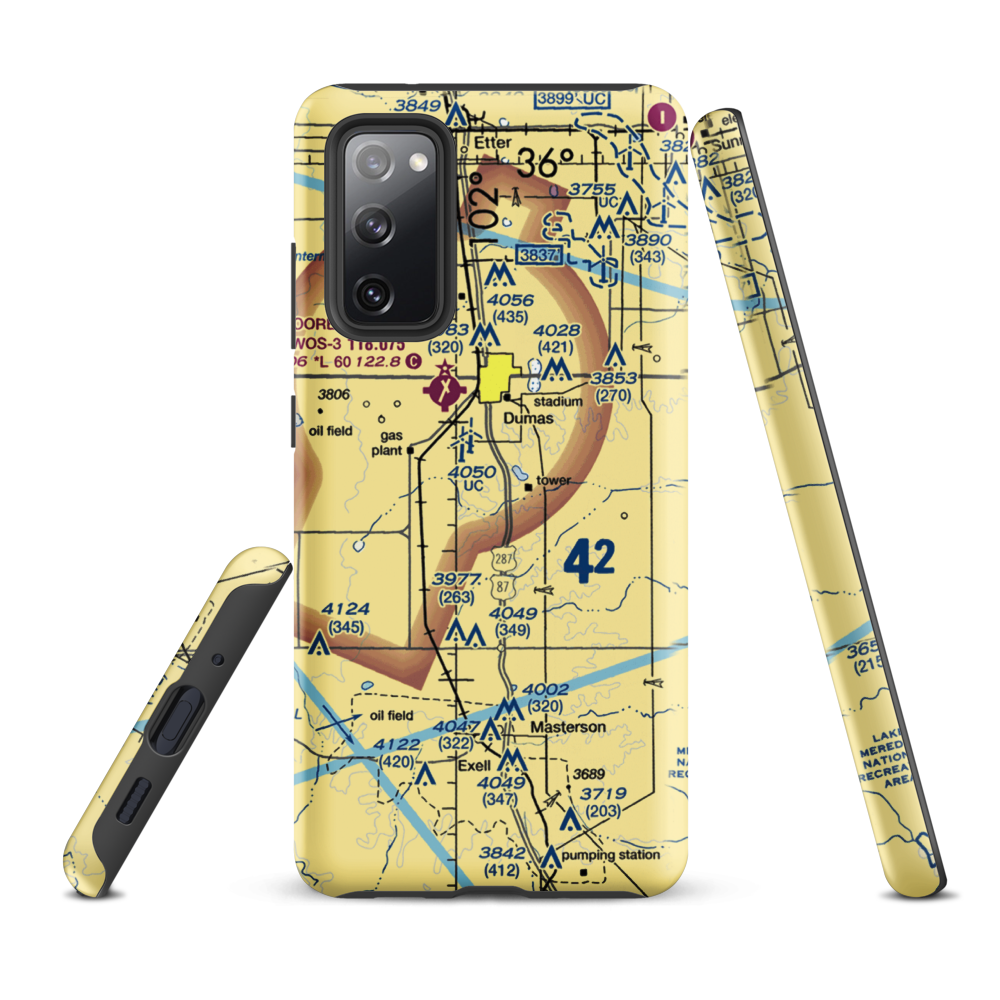 Beauchamp Airstrip (US-0160) VFR Sectional Samsung Phone Case Samsung Galaxy S20 FE model shown