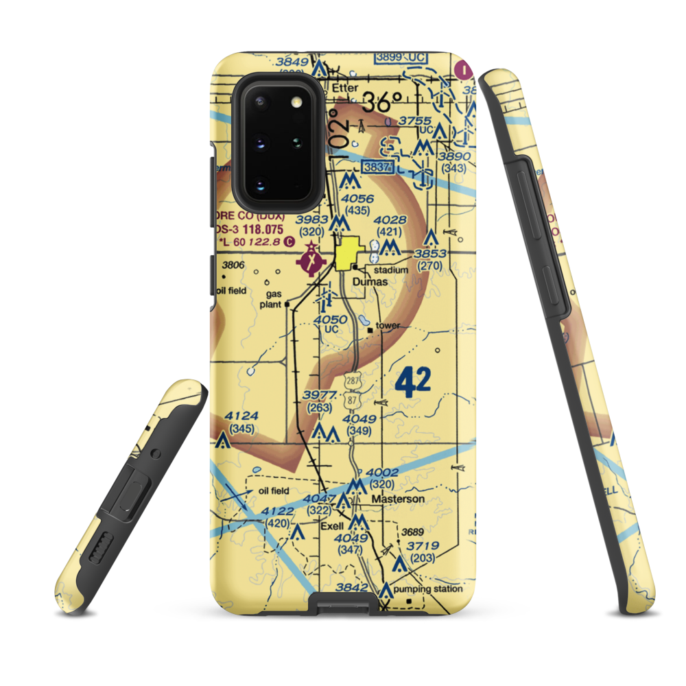 Beauchamp Airstrip (US-0160) VFR Sectional Samsung Phone Case Samsung Galaxy S20 Plus model shown