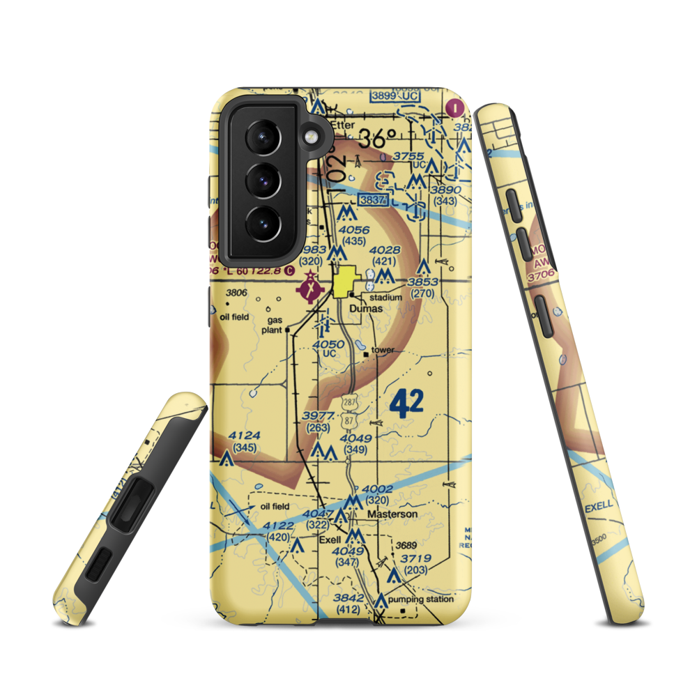 Beauchamp Airstrip (US-0160) VFR Sectional Samsung Phone Case Samsung Galaxy S21 model shown