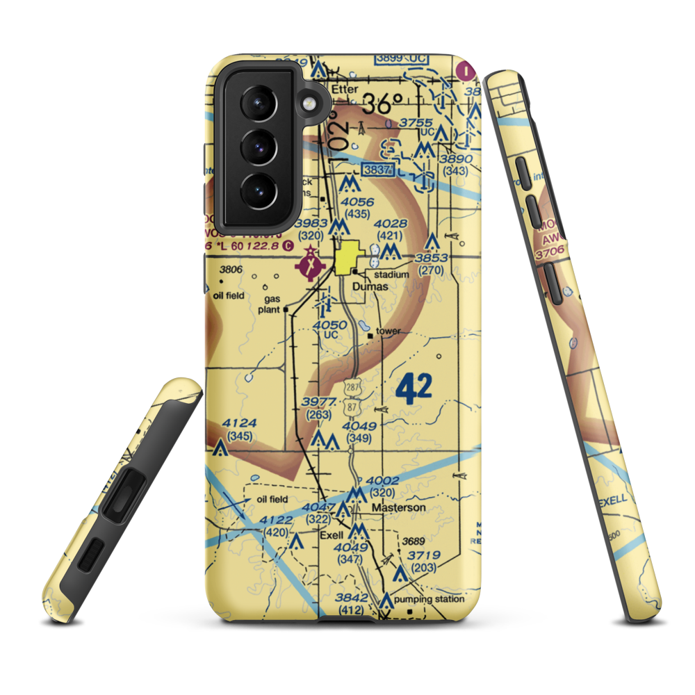 Beauchamp Airstrip (US-0160) VFR Sectional Samsung Phone Case Samsung Galaxy S21 FE model shown