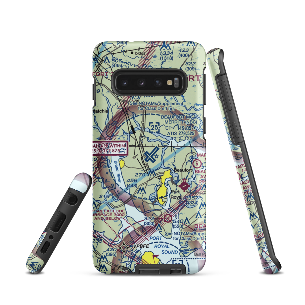 Beaufort MCAS - Merritt Field (NBC) VFR Sectional Samsung Phone Case Samsung Galaxy S10 model shown