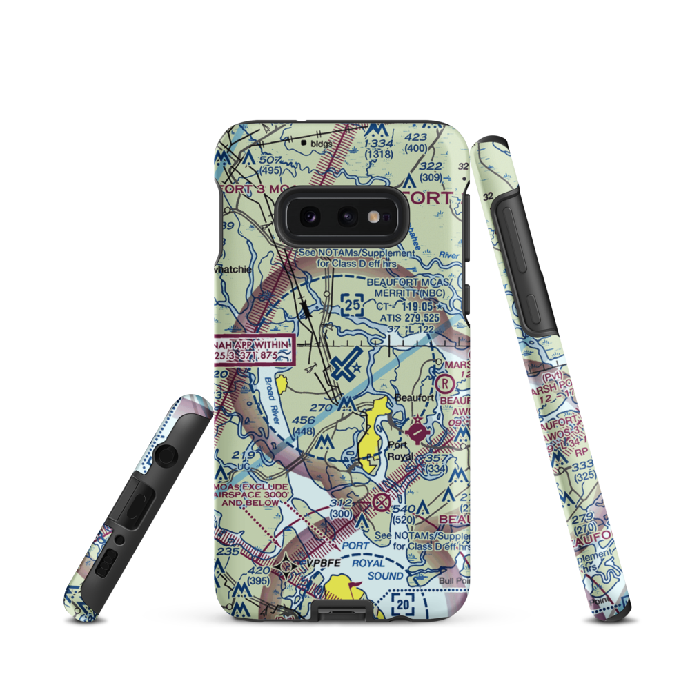 Beaufort MCAS - Merritt Field (NBC) VFR Sectional Samsung Phone Case Samsung Galaxy S10 Plus model shown