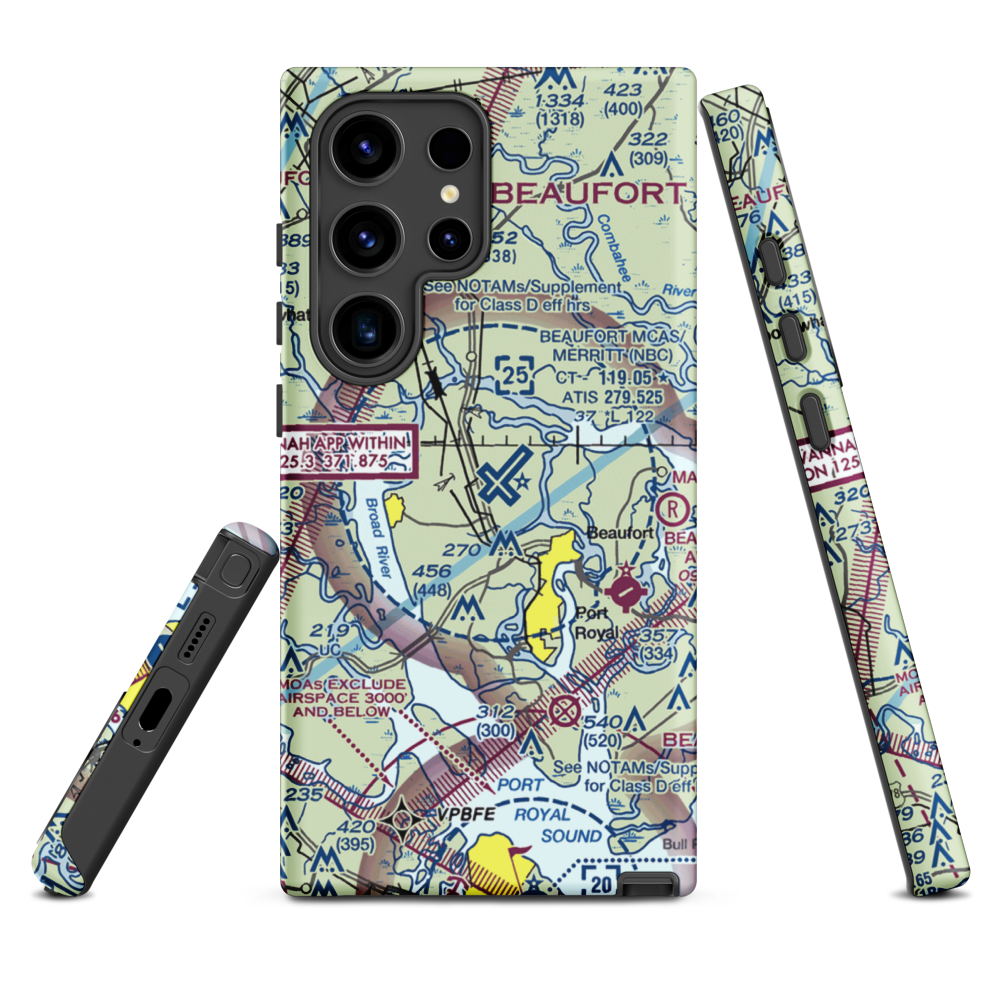 Beaufort MCAS - Merritt Field (NBC) VFR Sectional Samsung Phone Case Samsung Galaxy S24 Ultra model shown