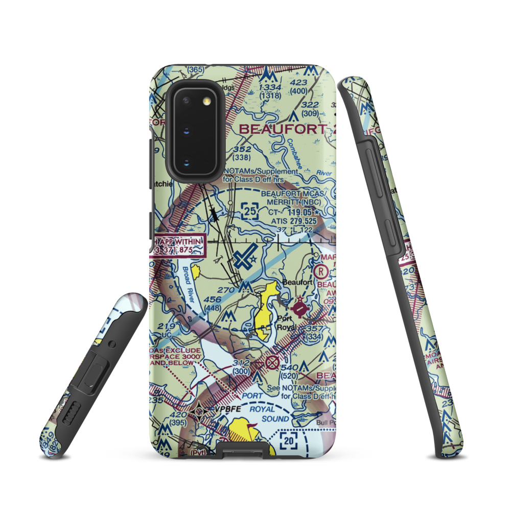 Beaufort MCAS - Merritt Field (NBC) VFR Sectional Samsung Phone Case Samsung Galaxy S20 model shown