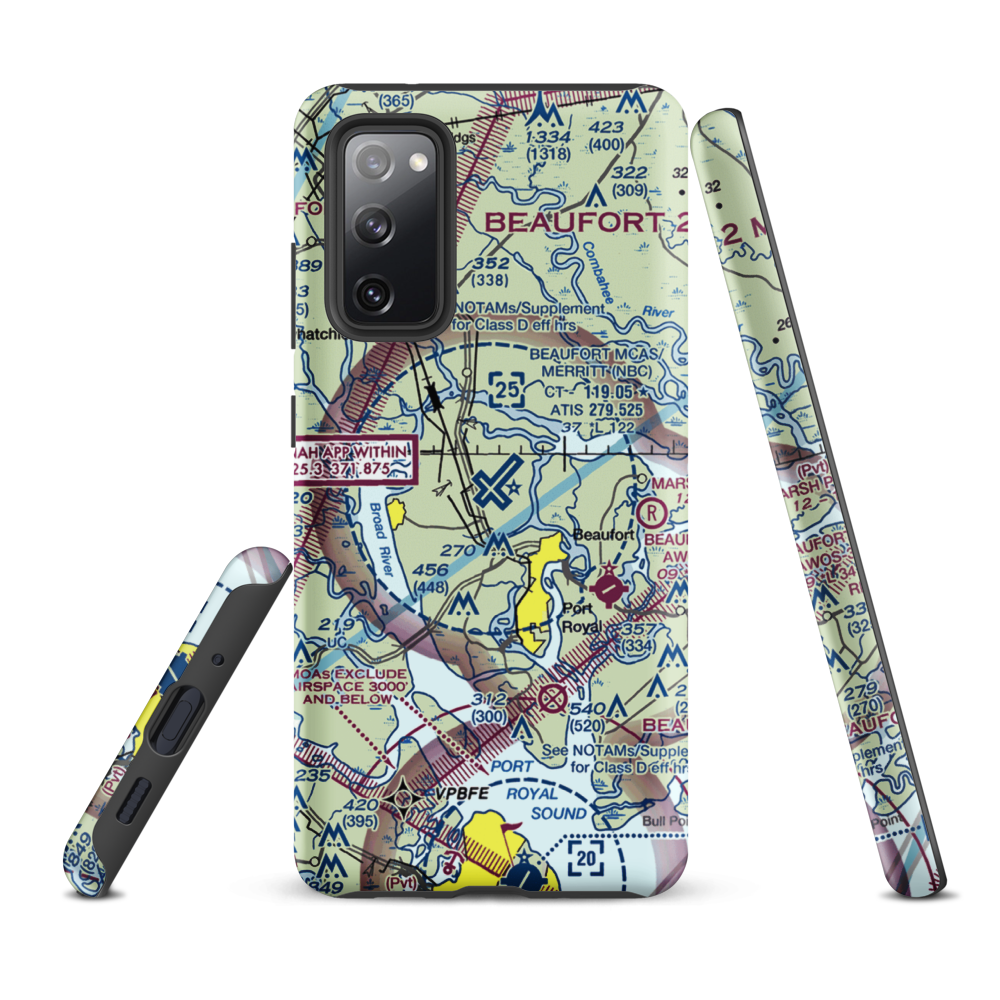 Beaufort MCAS - Merritt Field (NBC) VFR Sectional Samsung Phone Case Samsung Galaxy S20 FE model shown