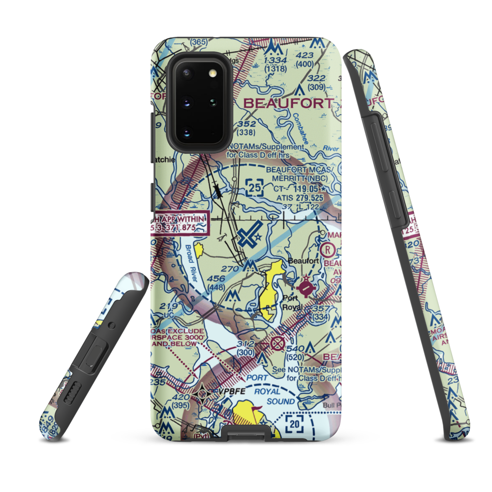 Beaufort MCAS - Merritt Field (NBC) VFR Sectional Samsung Phone Case Samsung Galaxy S20 Plus model shown