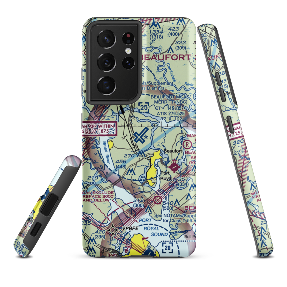 Beaufort MCAS - Merritt Field (NBC) VFR Sectional Samsung Phone Case Samsung Galaxy S21 Ultra model shown