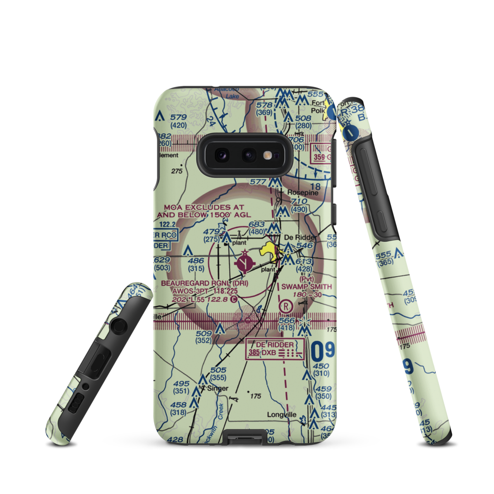 Beauregard Regional Airport (DRI) VFR Sectional Samsung Phone Case Samsung Galaxy S10 Plus model shown