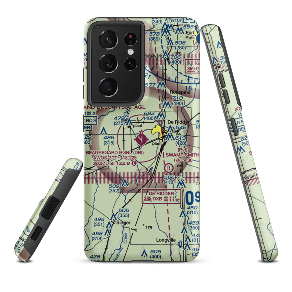 Beauregard Regional Airport (DRI) VFR Sectional Samsung Phone Case Samsung Galaxy S21 Ultra model shown