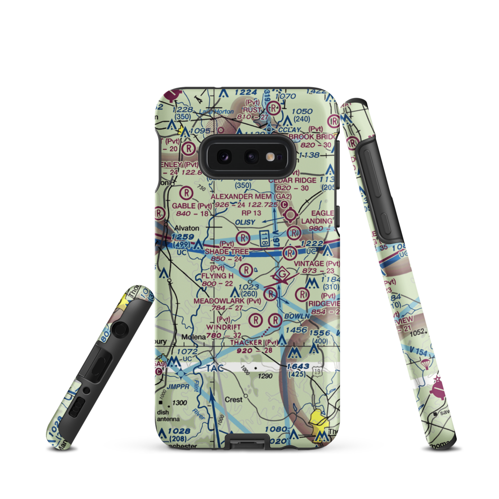 Beaver Creek Airport (88GA) VFR Sectional Samsung Phone Case Samsung Galaxy S10e model shown