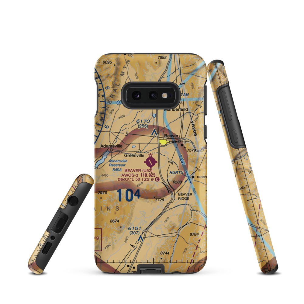 Beaver Municipal Airport (U52) VFR Sectional Samsung Phone Case Samsung Galaxy S10 Plus model shown