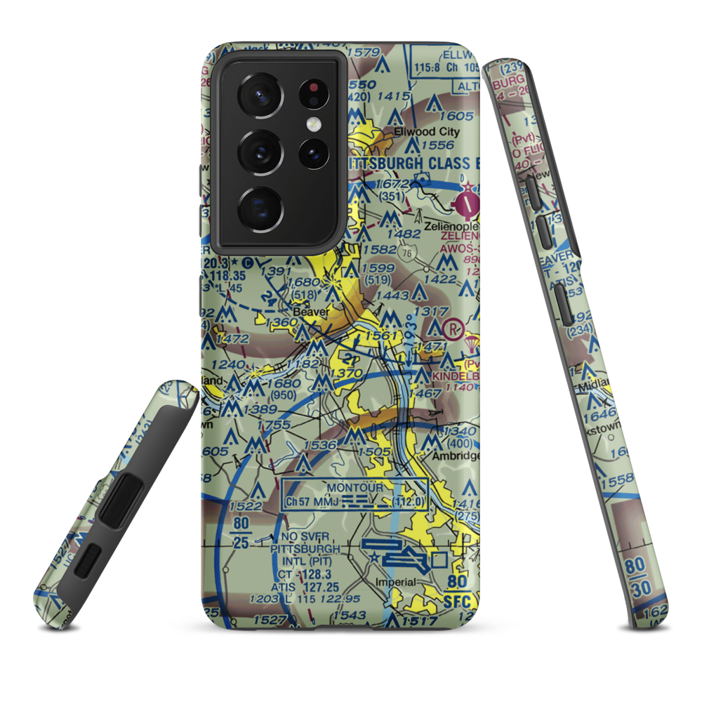 Beaver Seaplane Base (75PN) VFR Sectional Samsung Phone Case Samsung Galaxy S21 Plus model shown