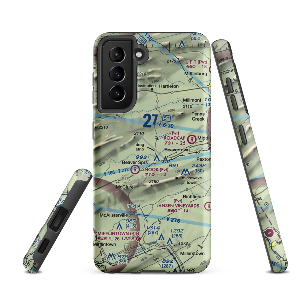 Beaver Springs Airport (PA39) VFR Sectional Samsung Phone Case Samsung Galaxy S21 FE model shown