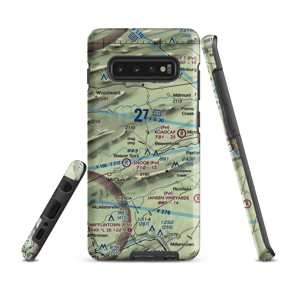 Beaver Springs Airport (PA39) VFR Sectional Samsung Phone Case Samsung Galaxy S10 Plus model shown