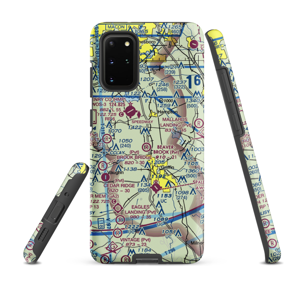 Beaverbrook Aerodrome (10GA) VFR Sectional Samsung Phone Case Samsung Galaxy S20 Plus model shown