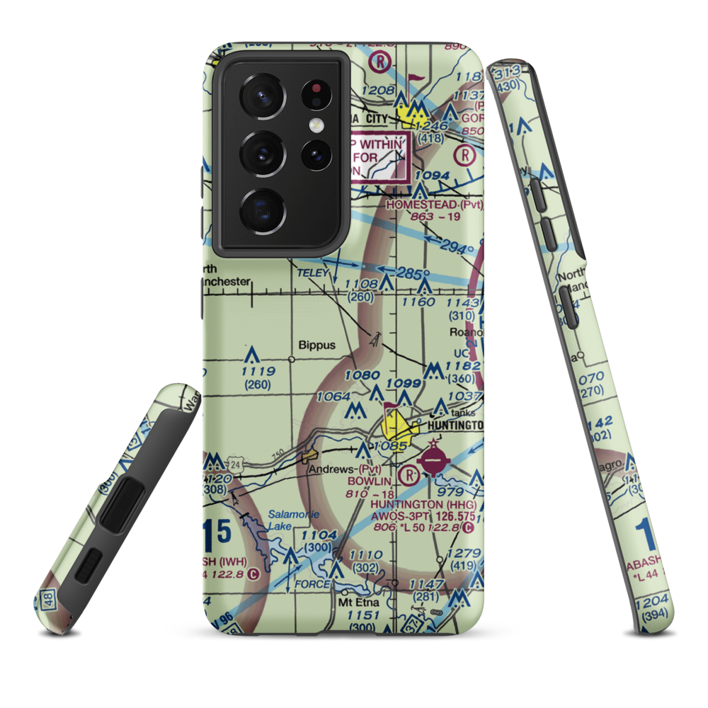 Beck Private Airport (II14) VFR Sectional Samsung Phone Case Samsung Galaxy S21 Ultra model shown