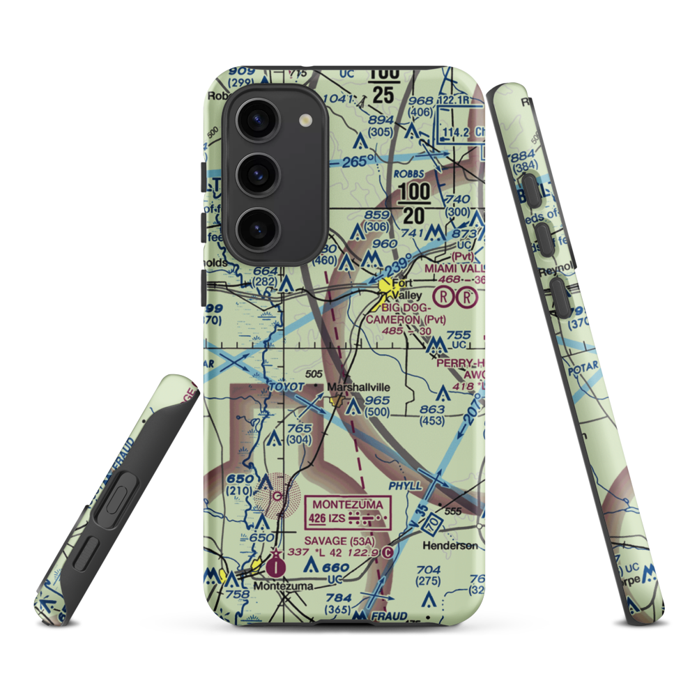 Beckley Farms Airport (1GE4) VFR Sectional Samsung Phone Case Samsung Galaxy S23 Plus model shown