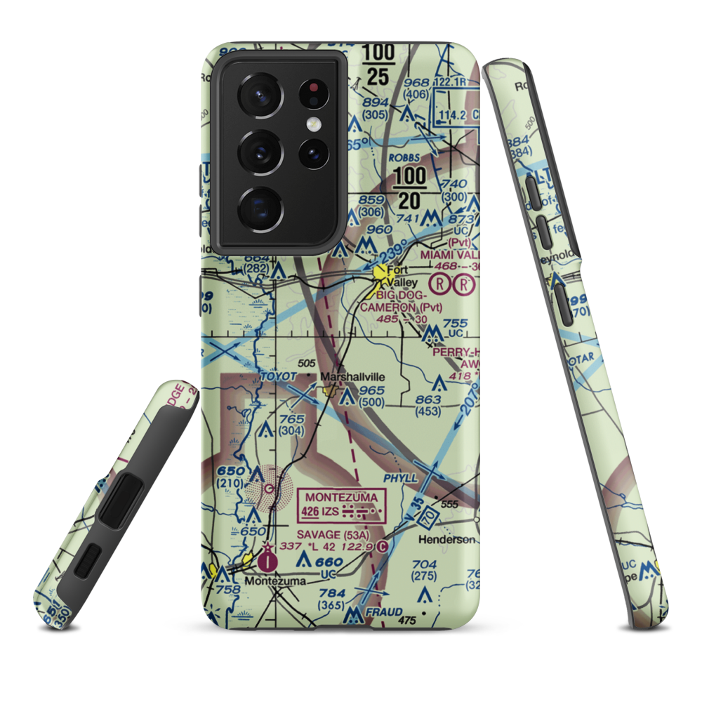Beckley Farms Airport (1GE4) VFR Sectional Samsung Phone Case Samsung Galaxy S21 Ultra model shown
