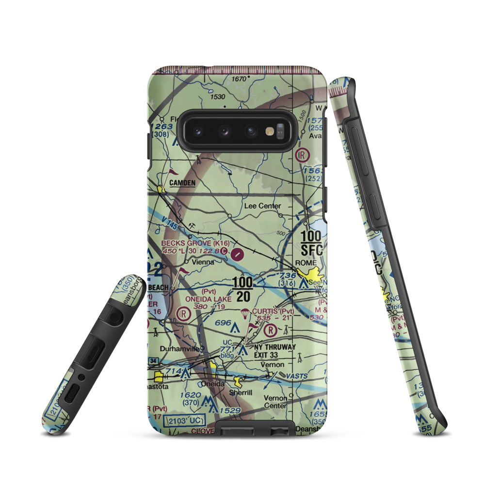 Becks Grove Airport (K16) VFR Sectional Samsung Phone Case Samsung Galaxy S10 model shown