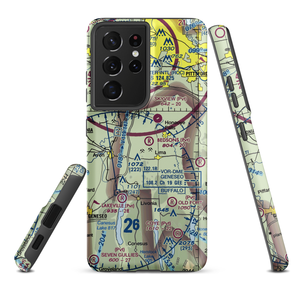 Bedson's Land Base Airport (52NY) VFR Sectional Samsung Phone Case Samsung Galaxy S21 Ultra model shown