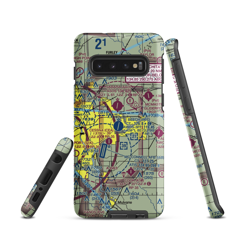 Beech Factory Airport (BEC) VFR Sectional Samsung Phone Case Samsung Galaxy S10 model shown