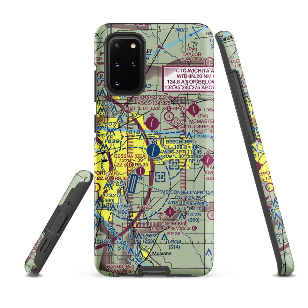 Beech Factory Airport (BEC) VFR Sectional Samsung Phone Case Samsung Galaxy S20 Plus model shown