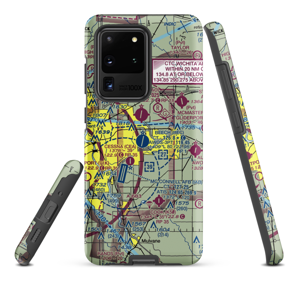 Beech Factory Airport (BEC) VFR Sectional Samsung Phone Case Samsung Galaxy S20 Ultra model shown