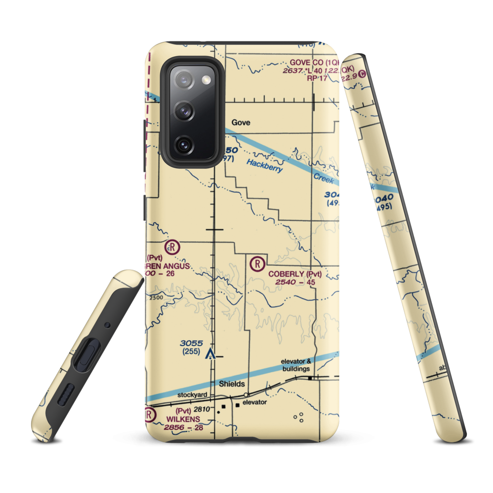 Beesley Farms Airport (SN66) VFR Sectional Samsung Phone Case Samsung Galaxy S20 FE model shown