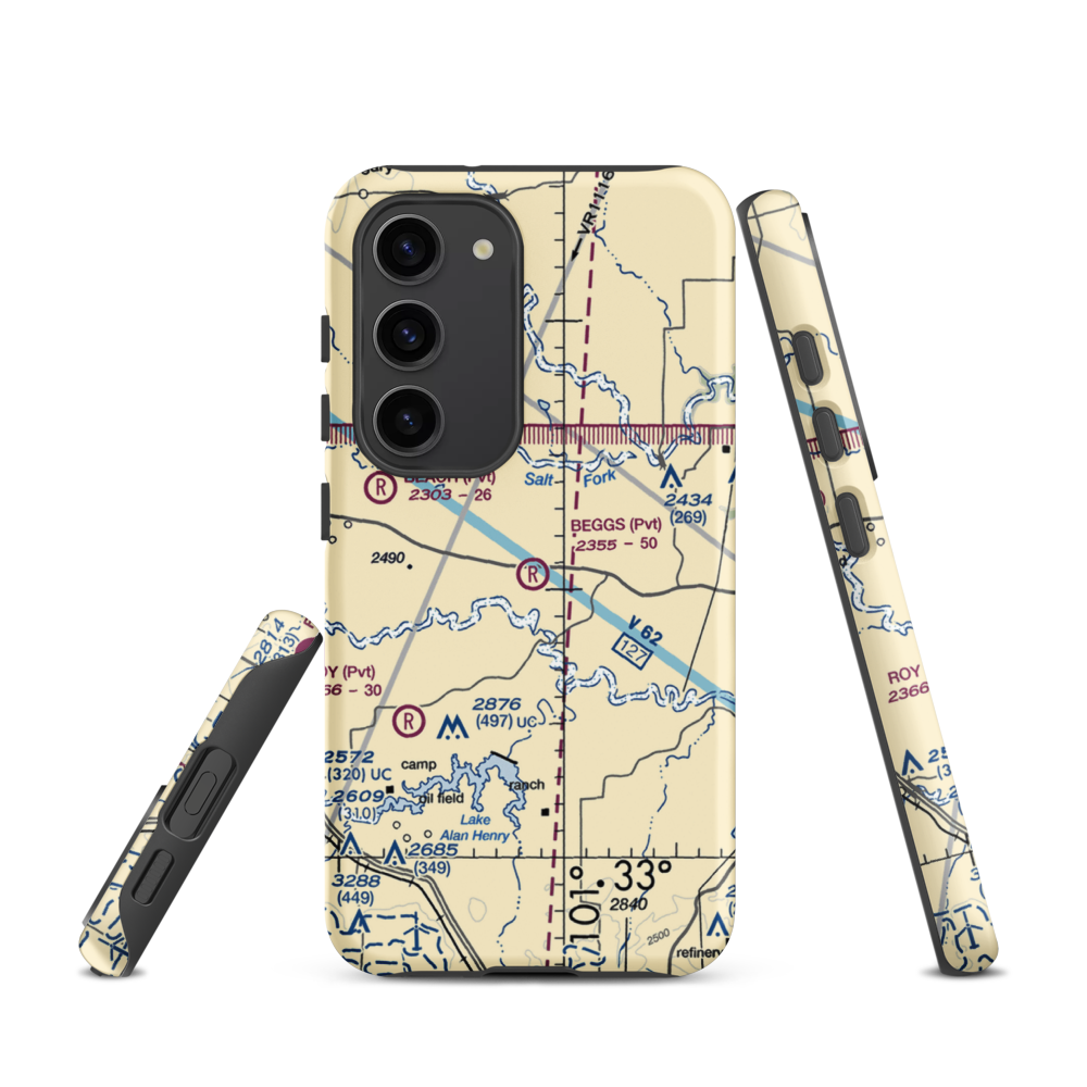 Beggs Ranch Airport (9TX6) VFR Sectional Samsung Phone Case Samsung Galaxy S23 model shown