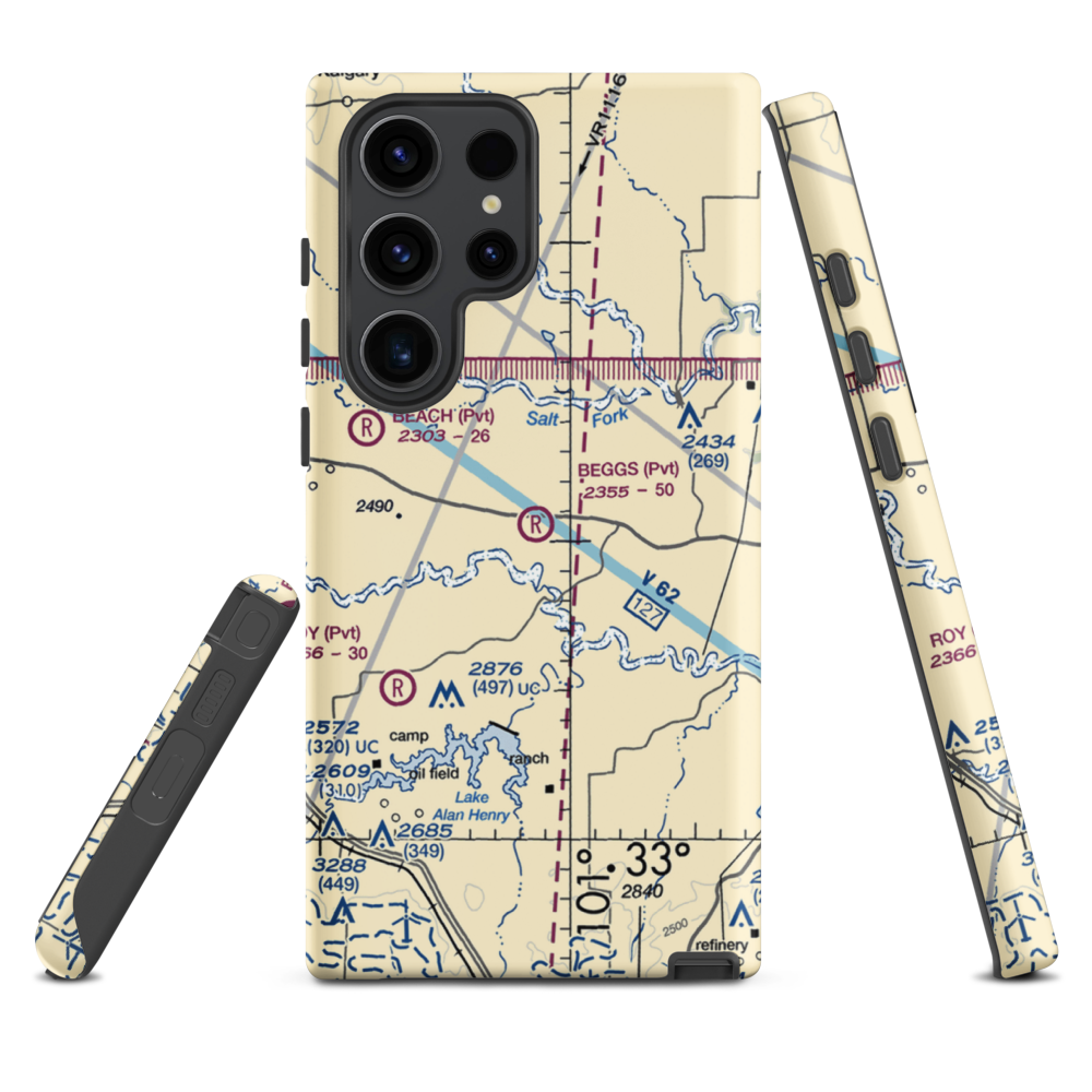 Beggs Ranch Airport (9TX6) VFR Sectional Samsung Phone Case Samsung Galaxy S23 Ultra model shown