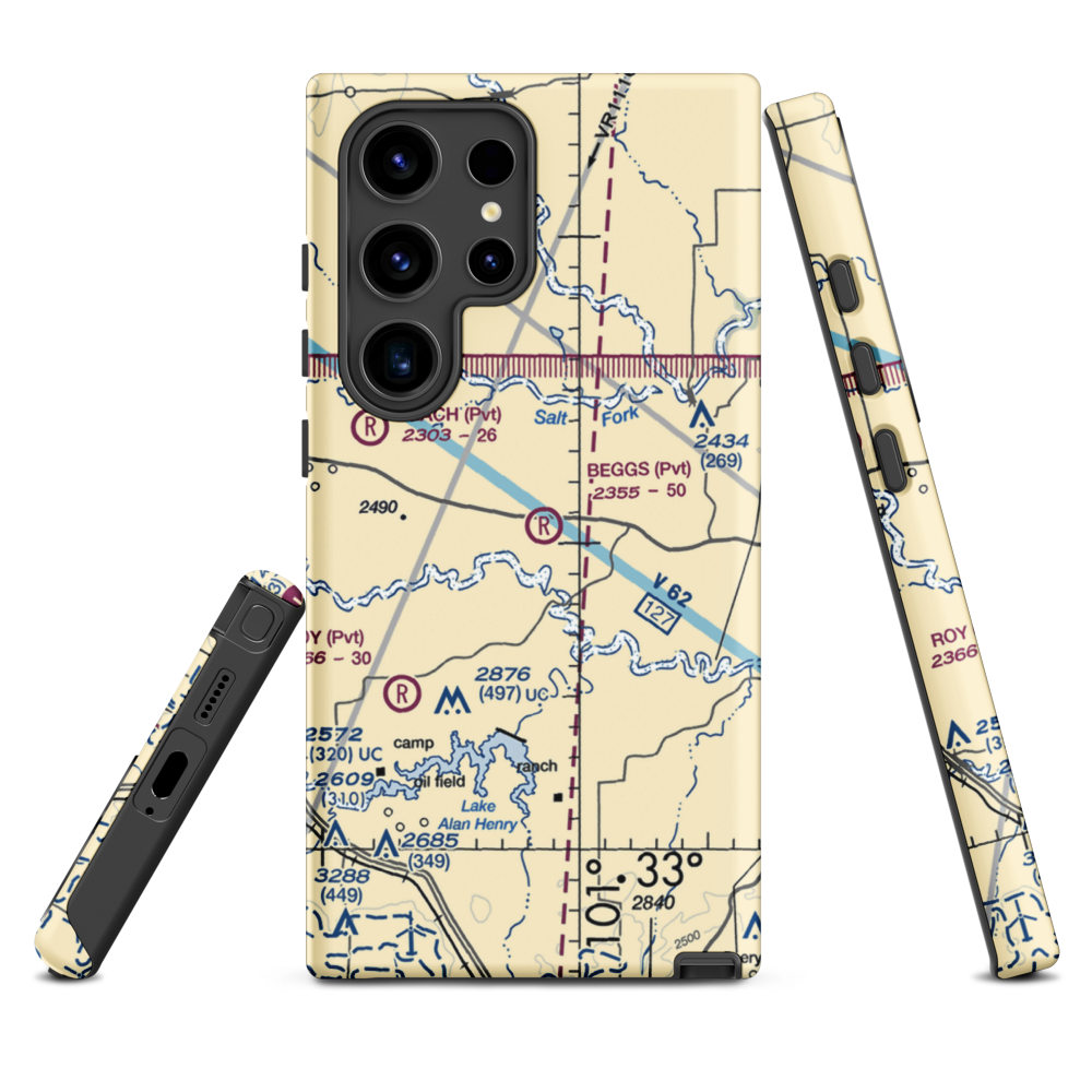 Beggs Ranch Airport (9TX6) VFR Sectional Samsung Phone Case Samsung Galaxy S24 Ultra model shown