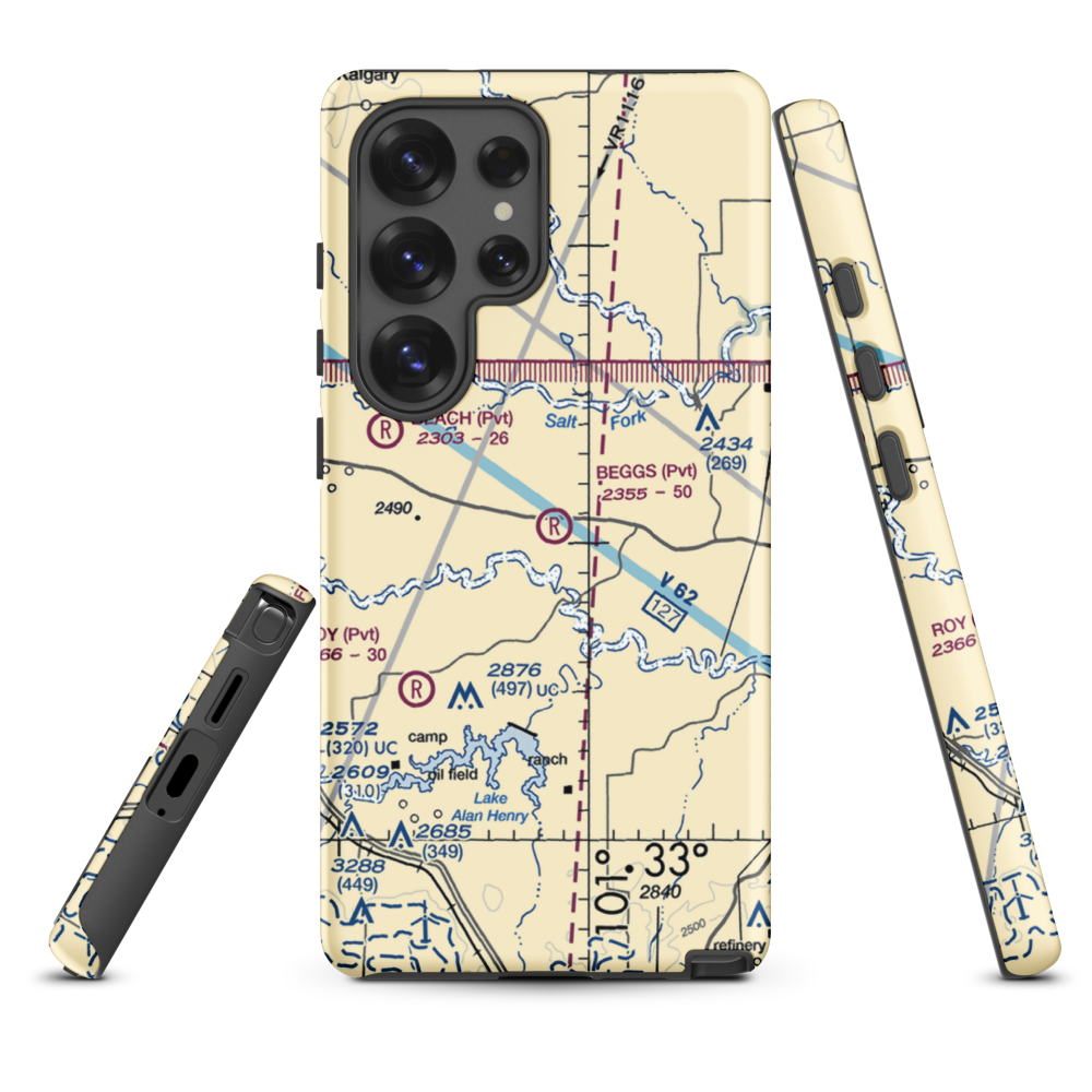Beggs Ranch Airport (9TX6) VFR Sectional Samsung Phone Case Samsung Galaxy S25 Ultra model shown