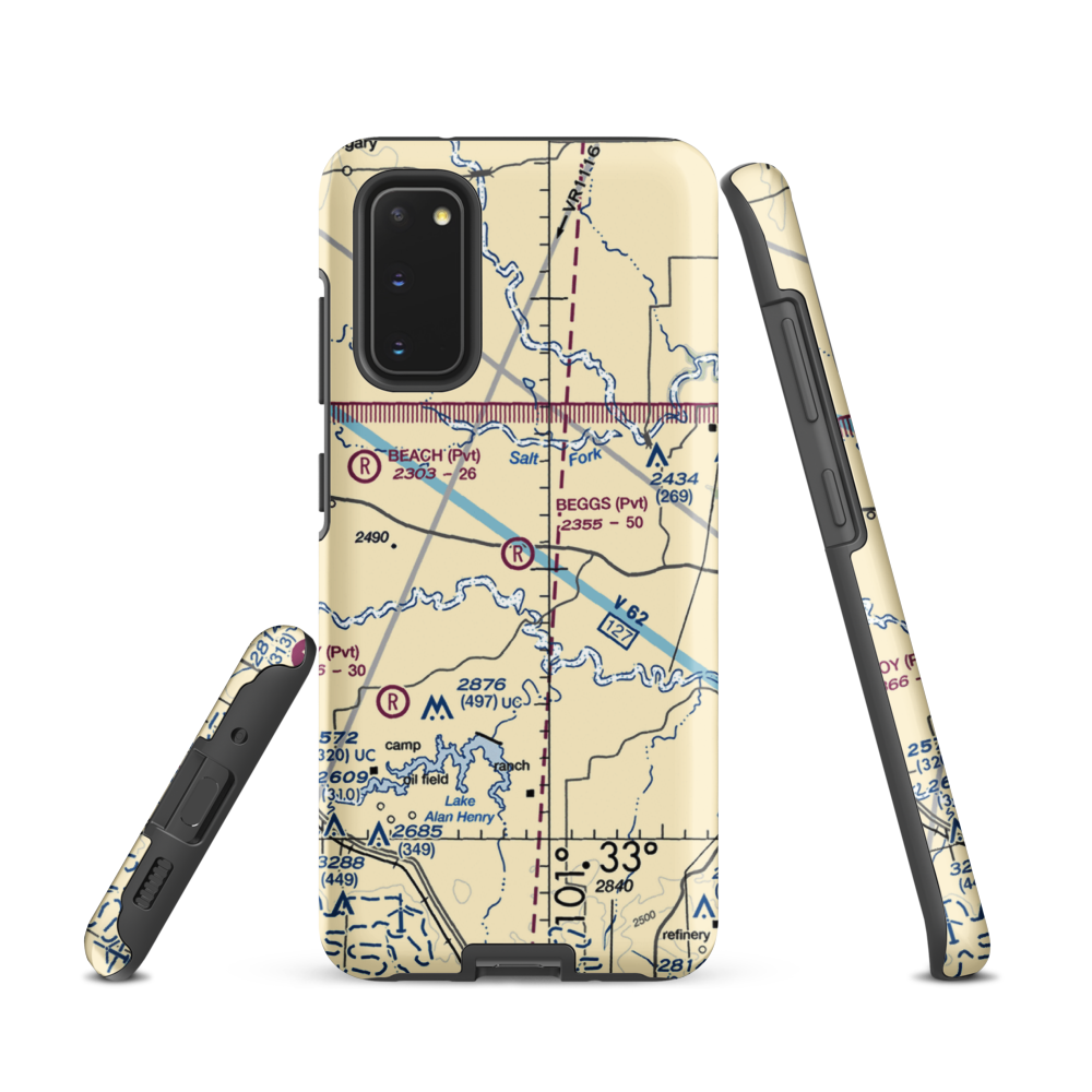 Beggs Ranch Airport (9TX6) VFR Sectional Samsung Phone Case Samsung Galaxy S20 model shown