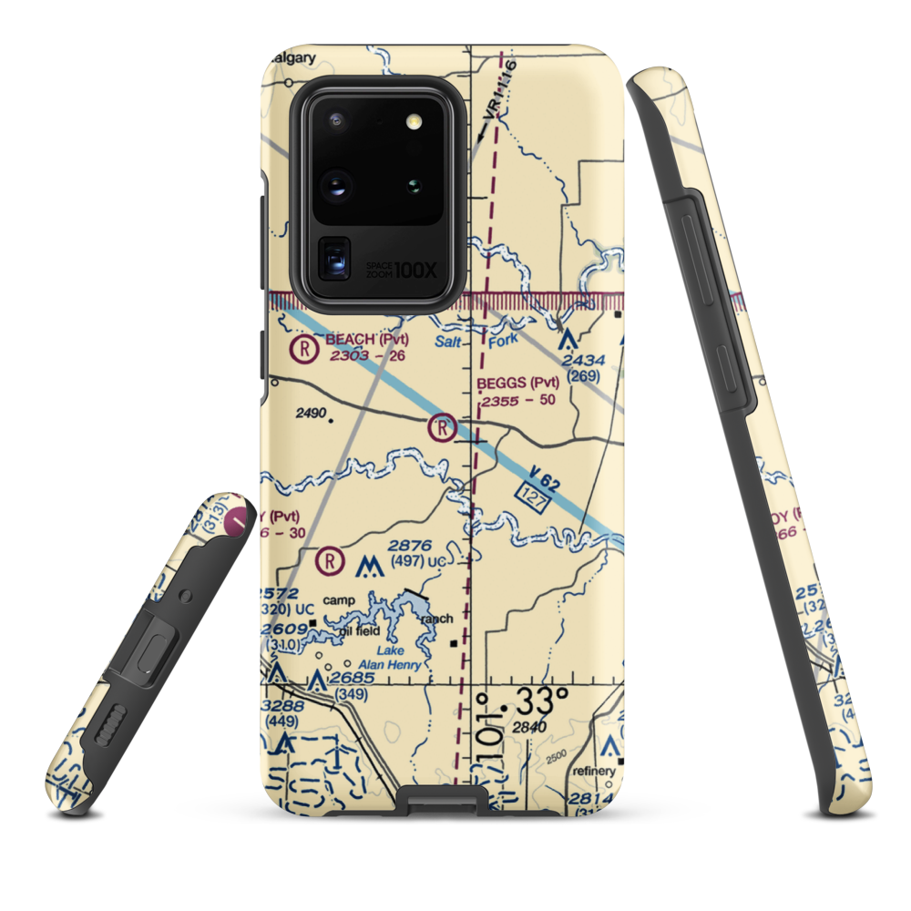 Beggs Ranch Airport (9TX6) VFR Sectional Samsung Phone Case Samsung Galaxy S20 Ultra model shown
