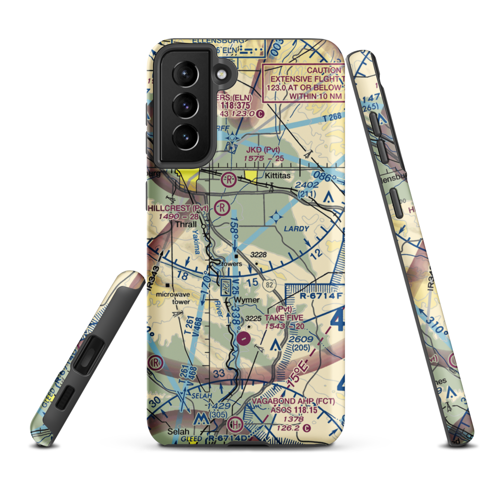 Beiter Airport (96VE) VFR Sectional Samsung Phone Case Samsung Galaxy S21 Plus model shown