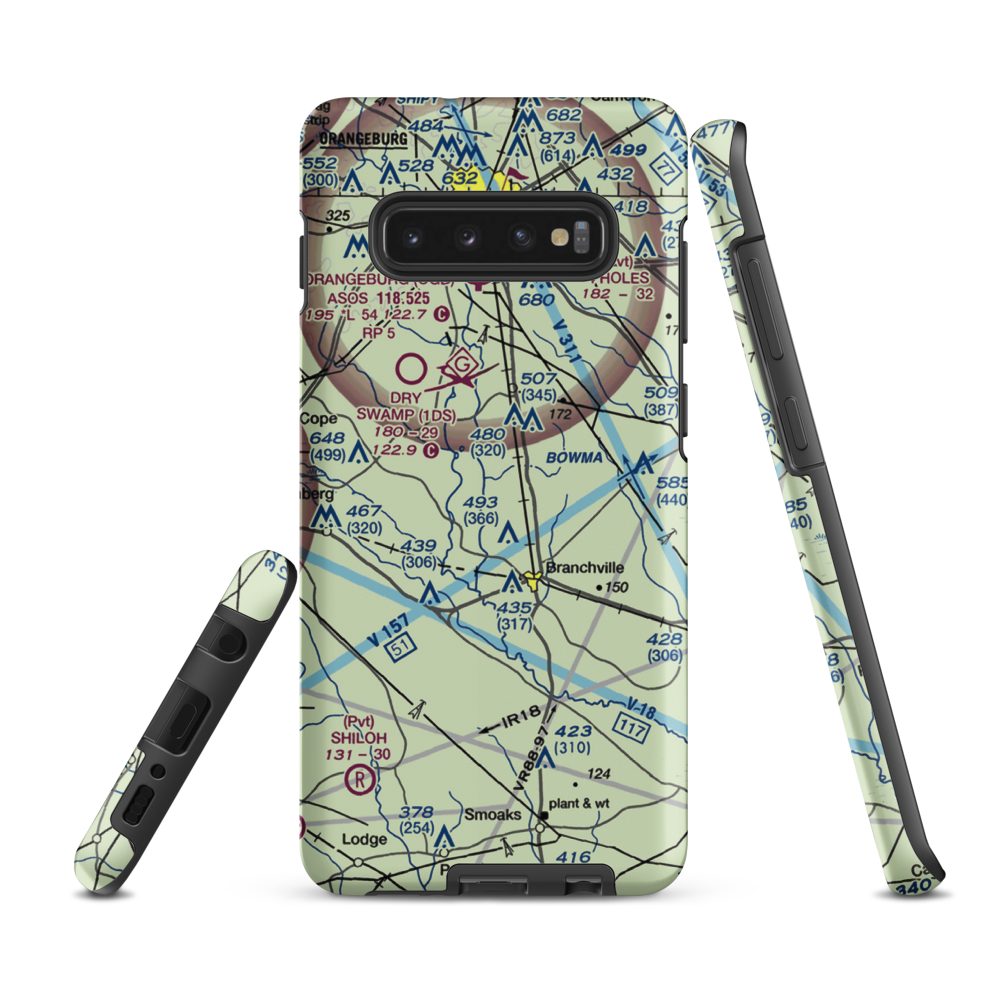 Bell's Branch Airport (SC91) VFR Sectional Samsung Phone Case Samsung Galaxy S10 Plus model shown