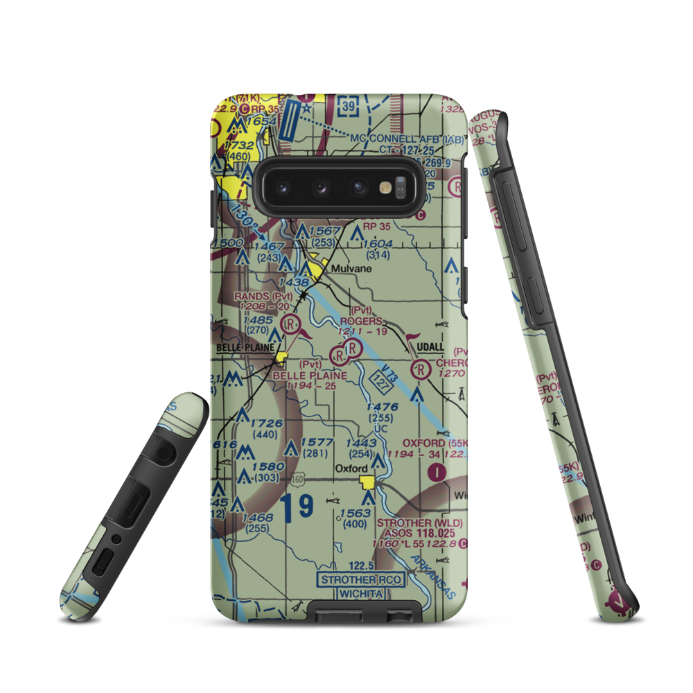 Belle Plaine Farms Airport (SN10) VFR Sectional Samsung Phone Case Samsung Galaxy S10 model shown