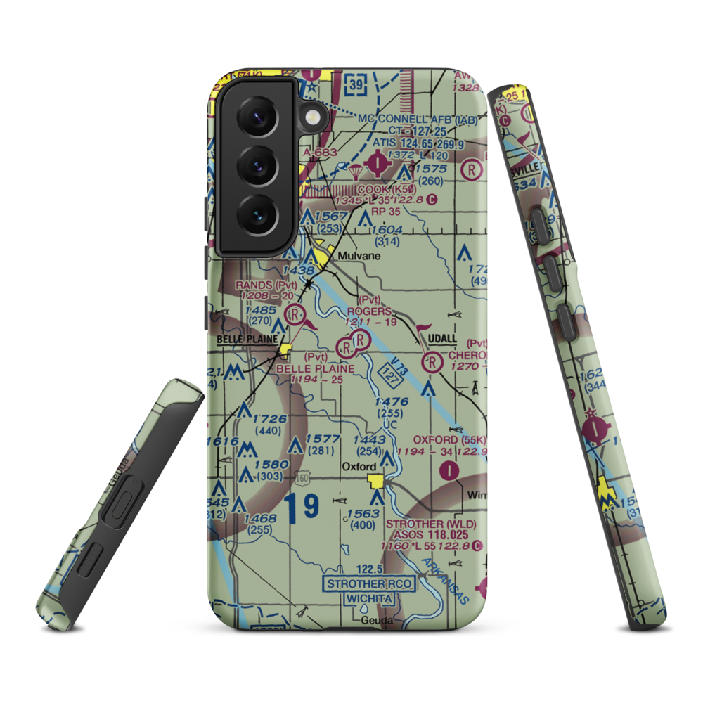 Belle Plaine Farms Airport (SN10) VFR Sectional Samsung Phone Case Samsung Galaxy S22 Plus model shown