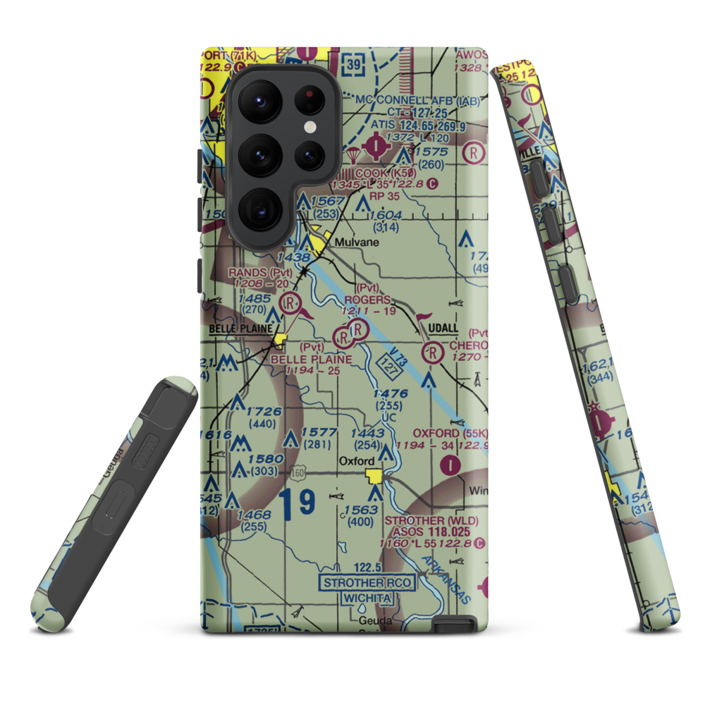 Belle Plaine Farms Airport (SN10) VFR Sectional Samsung Phone Case Samsung Galaxy S22 Ultra model shown
