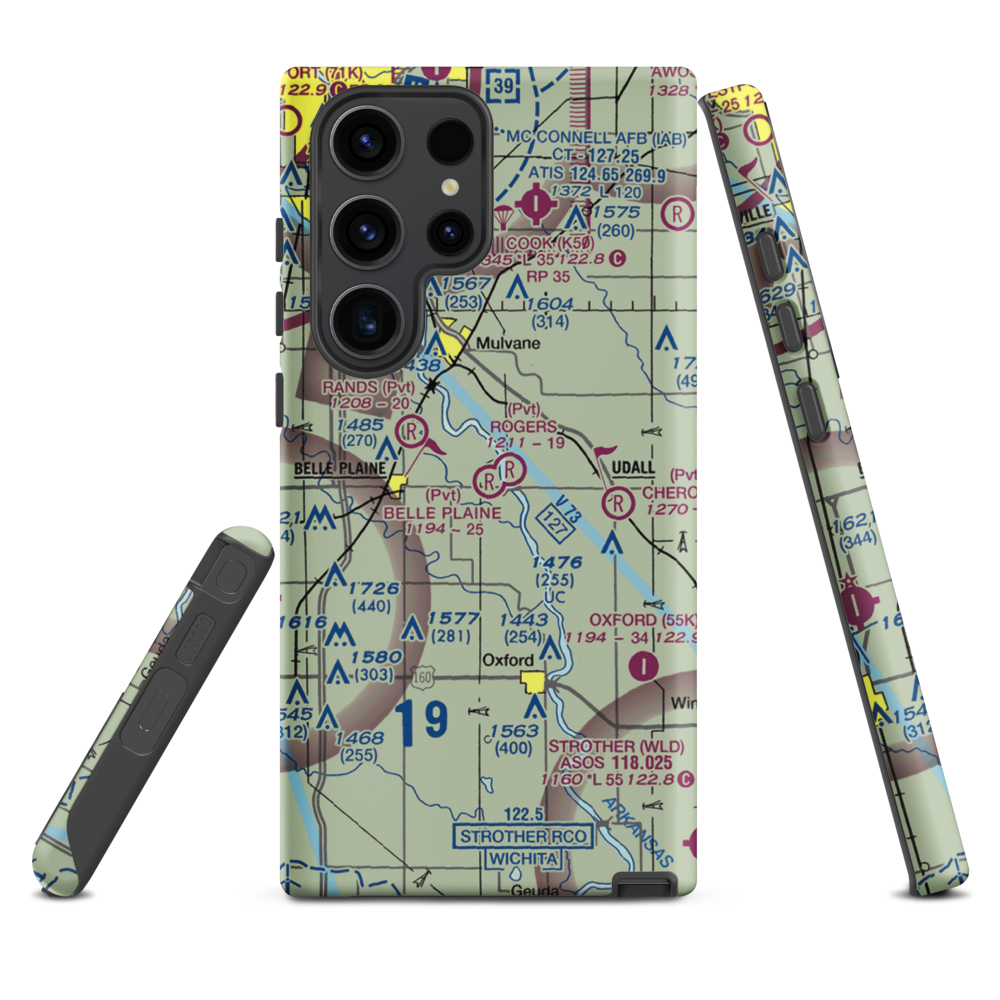 Belle Plaine Farms Airport (SN10) VFR Sectional Samsung Phone Case Samsung Galaxy S23 Ultra model shown