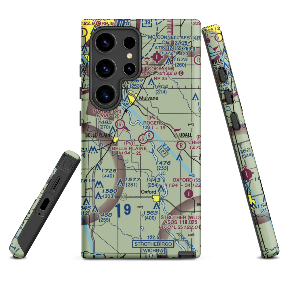 Belle Plaine Farms Airport (SN10) VFR Sectional Samsung Phone Case Samsung Galaxy S24 Ultra model shown