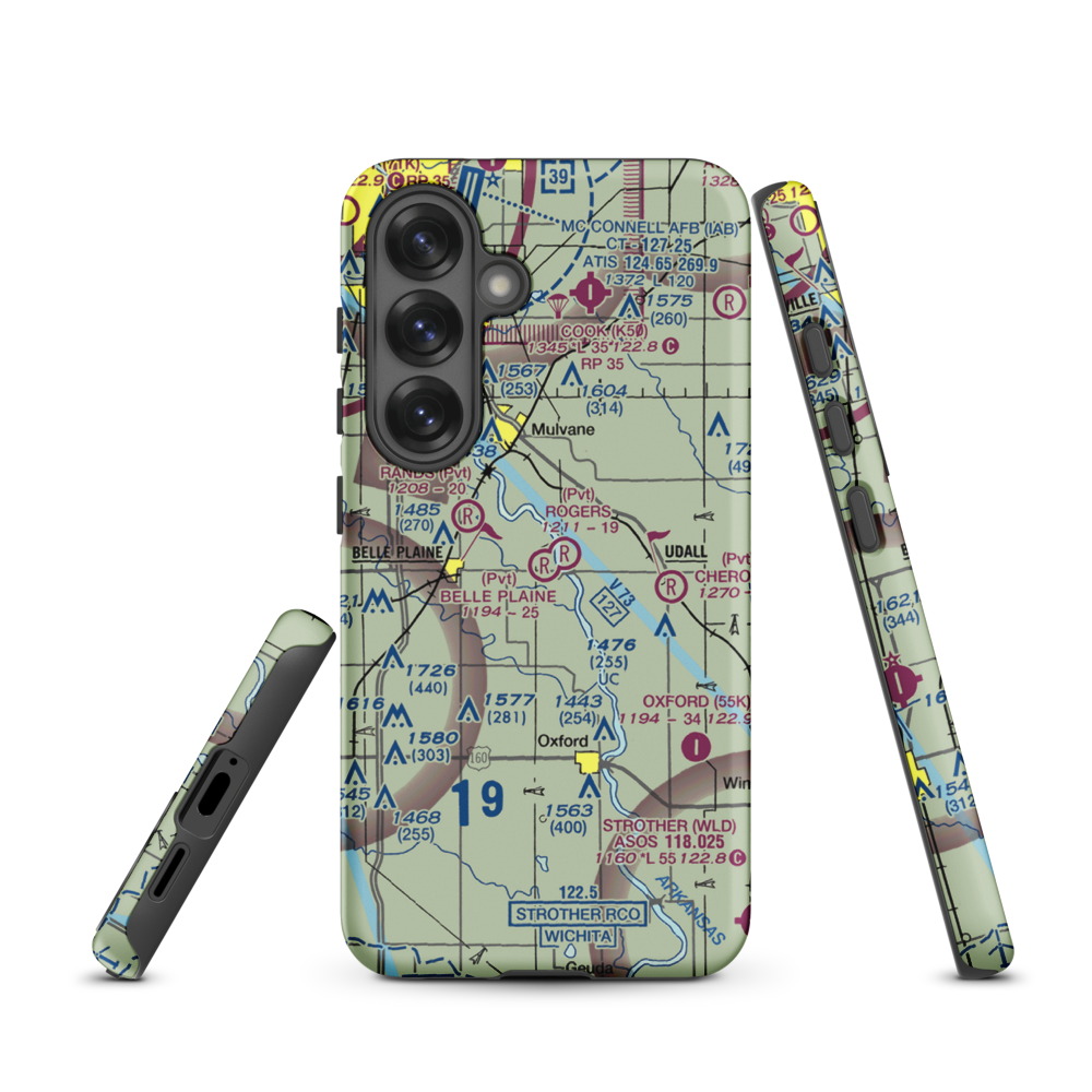Belle Plaine Farms Airport (SN10) VFR Sectional Samsung Phone Case Samsung Galaxy S25 model shown