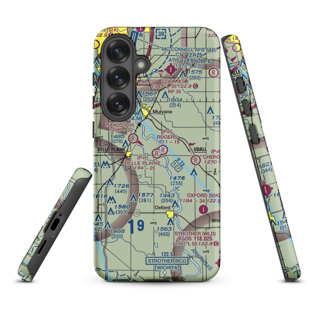 Belle Plaine Farms Airport (SN10) VFR Sectional Samsung Phone Case Samsung Galaxy S25 Plus model shown