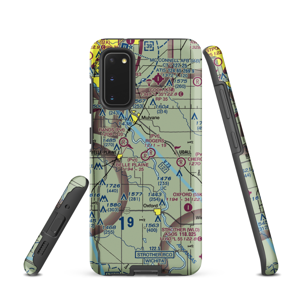 Belle Plaine Farms Airport (SN10) VFR Sectional Samsung Phone Case Samsung Galaxy S20 model shown