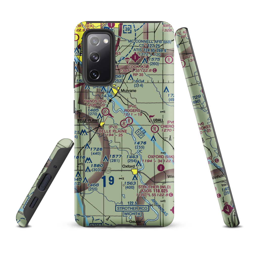 Belle Plaine Farms Airport (SN10) VFR Sectional Samsung Phone Case Samsung Galaxy S20 FE model shown