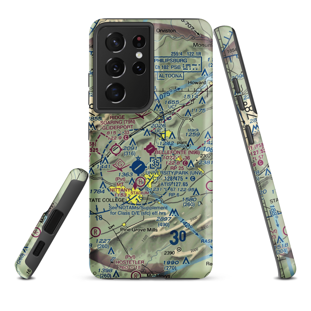 Bellefonte Airport (N96) VFR Sectional Samsung Phone Case Samsung Galaxy S21 Ultra model shown